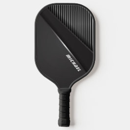 Palas De Pickleball Nombre de Monograma Abstracto Negro Cool
