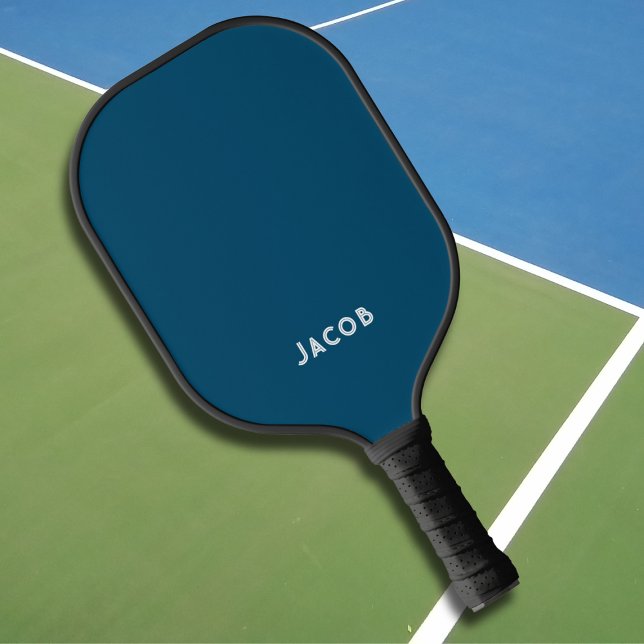 Palas De Pickleball Nombre de Monograma Azul de la Marina Oscura Moder (Subido por el creador)