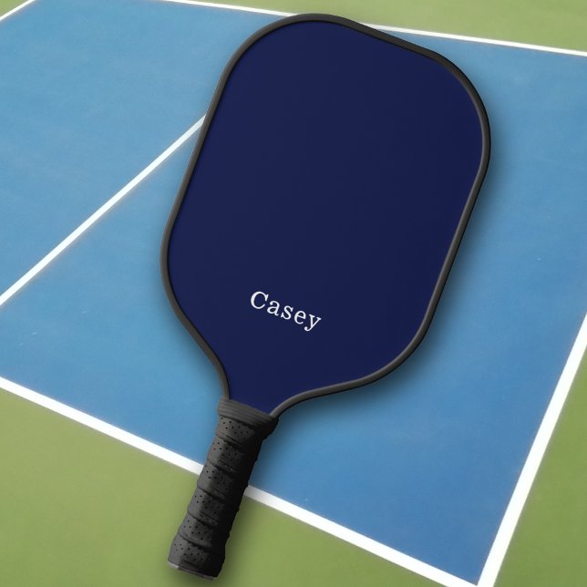 Palas De Pickleball Nombre de monograma azul oscuro profesional (Subido por el creador)