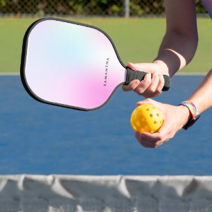 Palas De Pickleball Nombre de monograma del degradado rosado moderno