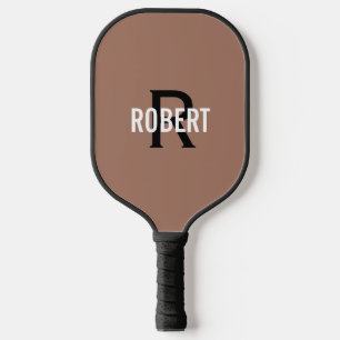 Palas De Pickleball Nombre de monograma negro marrón