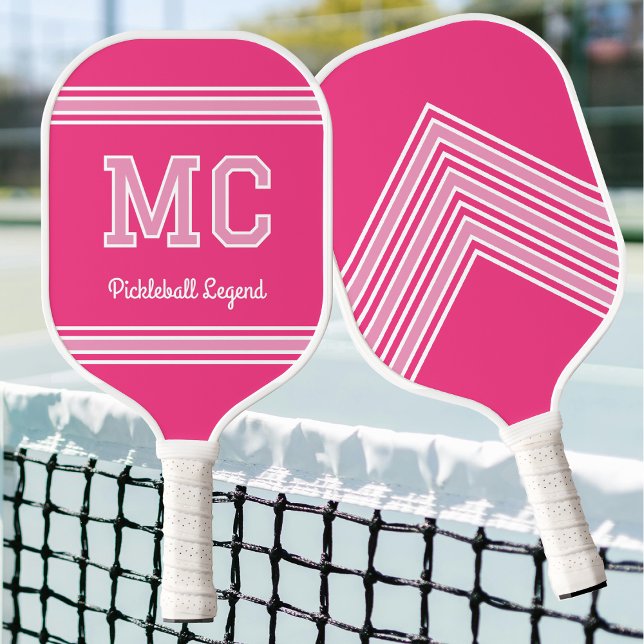 Palas De Pickleball Nombre de monograma personalizado Iniciales Blanco (Subido por el creador)
