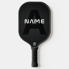 Palas De Pickleball Nombre de monograma personalizado Textura en blanc