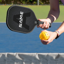 Palas De Pickleball Nombre de monograma personalizado Textura en blanc