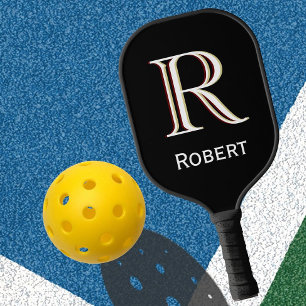Palas De Pickleball Nombre de monograma triple color personalizado
