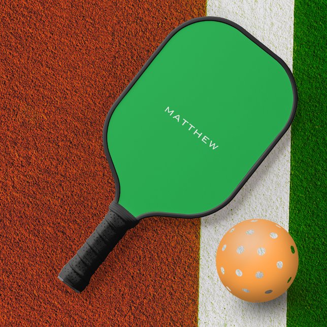 Palas De Pickleball Nombre de monograma verde básico (Subido por el creador)