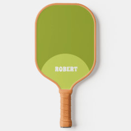 Palas De Pickleball Nombre de monograma verde y blanco moderno