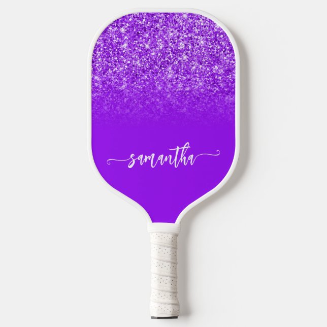 Palas De Pickleball Nombre de ómbre de Purpurina violeta púrpura (Anverso)