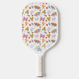 Palas De Pickleball Nombre de texto Personalizado de mariposas de colo