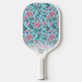 Palas De Pickleball Nombre de texto personalizado del patrón floral ro