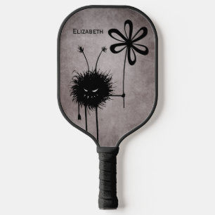 Palas De Pickleball Nombre de vintage de brote de flor malvado de Góti