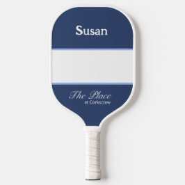 Palas De Pickleball Nombre del club personalizado Monogramado Azul de
