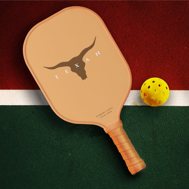 Palas De Pickleball Nombre del equipo de baloncesto longhorn de Texas  (Modern Texas Longhorn Pickleball Team Name BROWN Pickleball Paddle
)
