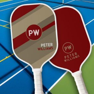 Palas De Pickleball Nombre del jugador Bandas diagonales monográficas