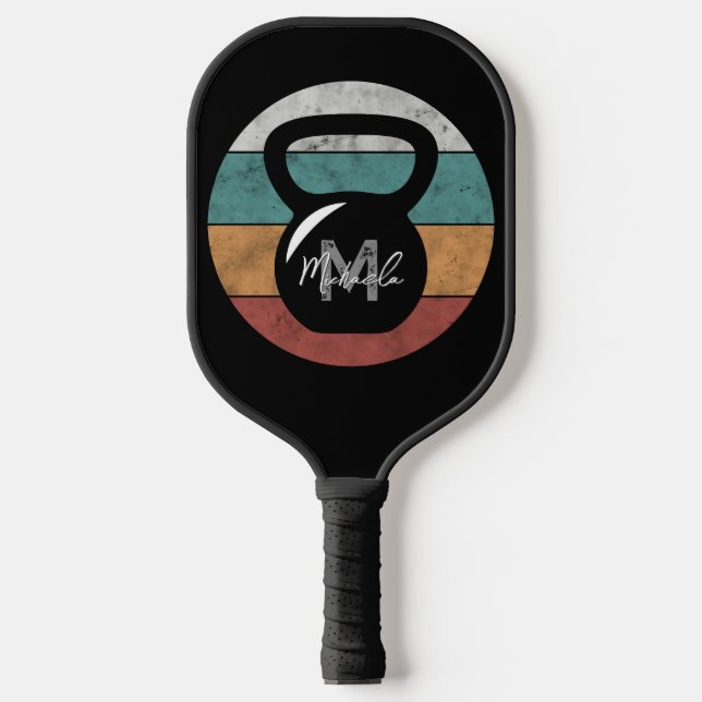 Palas De Pickleball Nombre del monograma del personalizado del timbre  (Anverso)