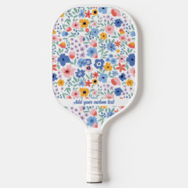 Palas De Pickleball Nombre del texto Personalizado de las flores de lo