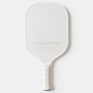 Palas De Pickleball Nombre Elegante Minimalista Marfil