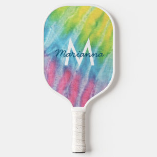 Palas De Pickleball Nombre inicial monogramado de tinte de tinta