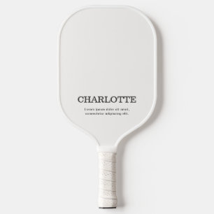 Palas De Pickleball Nombre Minimalista Elegante Blanco