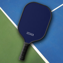 Palas De Pickleball Nombre moderno de monograma azul oscuro