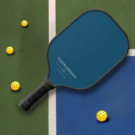 Palas De Pickleball Nombre moderno de monograma azul oscuro + contacto