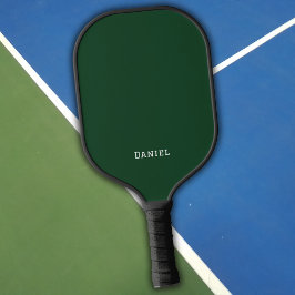 Palas De Pickleball Nombre moderno de monograma verde oscuro