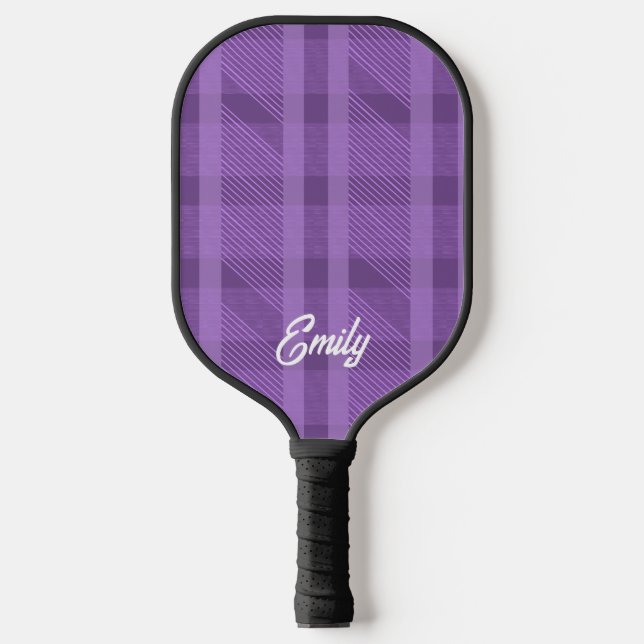 Palas De Pickleball Nombre moderno de plaqueta púrpura (Anverso)