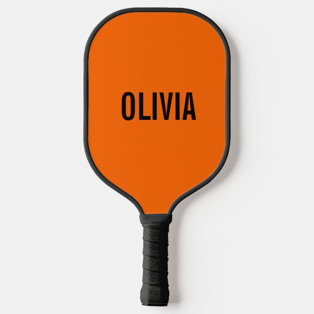 Palas De Pickleball Nombre moderno del Naranja del atardecer | Minimal (Reverso )