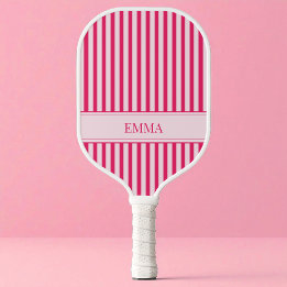 Palas De Pickleball Nombre moderno femenino de rayas rosa caliente lin