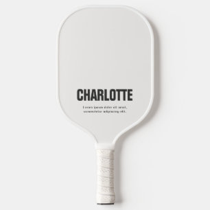 Palas De Pickleball Nombre Moderno Minimalista Blanco Negrita