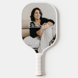 Palas De Pickleball Nombre Monograma Foto Mujeres Hombres Elegantes de