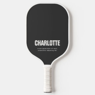 Palas De Pickleball Nombre Negrita Moderna Minimalista Negra