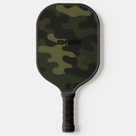 Palas De Pickleball Nombre personalizable camuflaje audaz en verdes y 