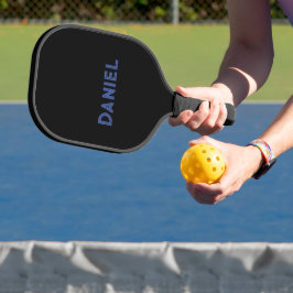 Palas De Pickleball Nombre personalizado azul en negro