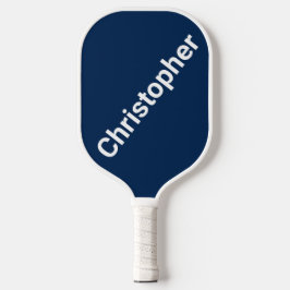 Palas De Pickleball Nombre personalizado azul oscuro y blanco
