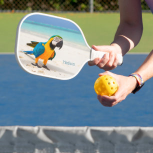Palas De Pickleball Nombre personalizado Beach Parrot