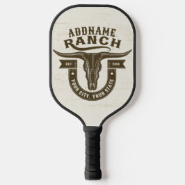Palas De Pickleball NOMBRE Personalizado Bull Steer Skull Western Ranc