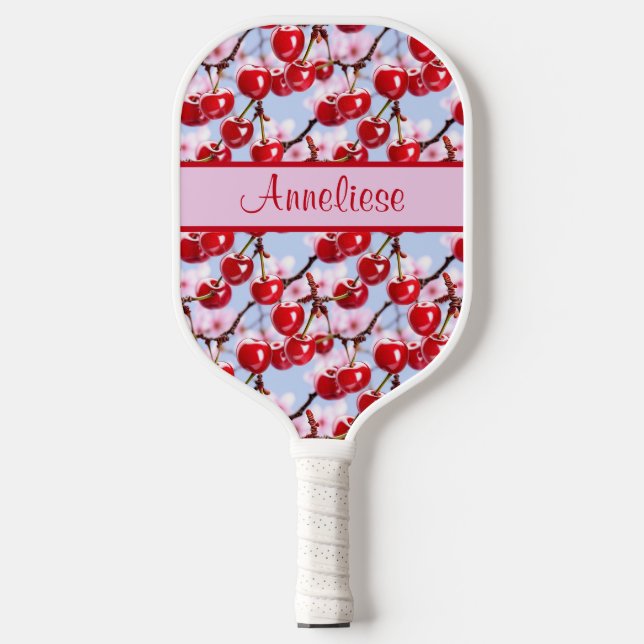 Palas De Pickleball Nombre personalizado Cherry Blossom Pink (Anverso)