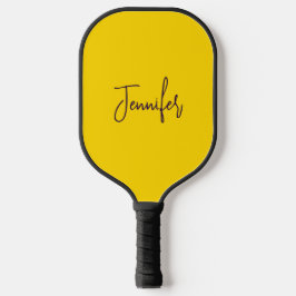 Palas De Pickleball Nombre personalizado color púrpura de texto amaril