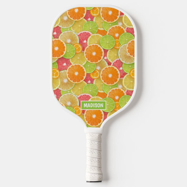 Palas De Pickleball Nombre personalizado de Citrus colorido (Anverso)