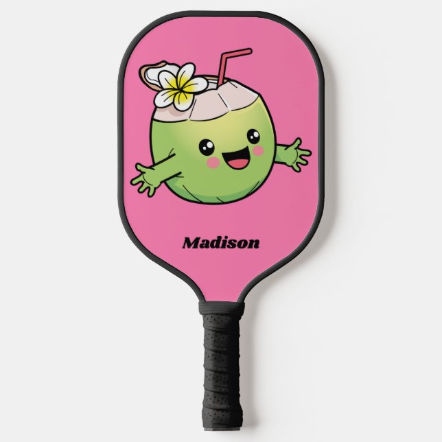 Palas De Pickleball Nombre personalizado de coco de corte (Anverso)