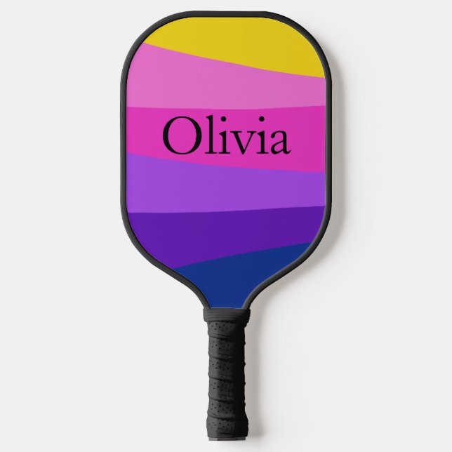 Palas De Pickleball Nombre personalizado de diseño moderno rosado vibr (Anverso)