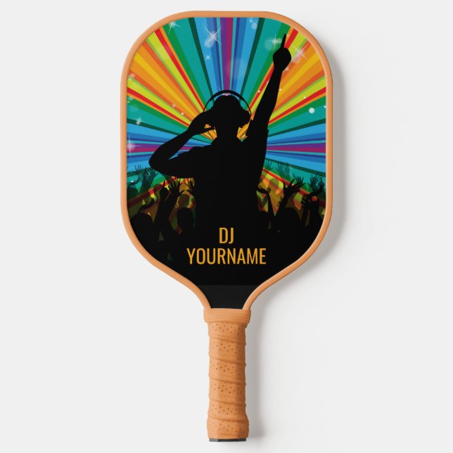 Palas De Pickleball Nombre personalizado de DJ de música (Anverso)