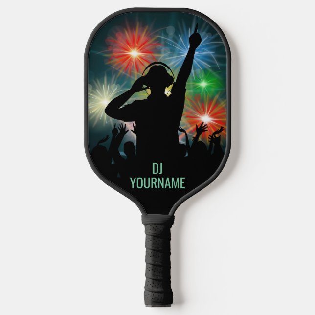 Palas De Pickleball Nombre personalizado de DJ de música (Anverso)