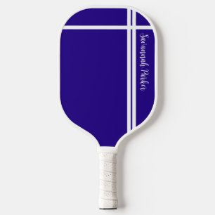 Palas De Pickleball Nombre personalizado de franjas blancas azules mod