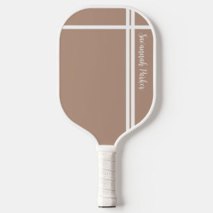 Palas De Pickleball Nombre personalizado de franjas blancas de caqui m