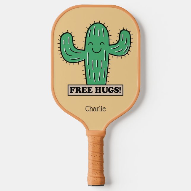 Palas De Pickleball Nombre personalizado de Free Cactus Hugs (Anverso)