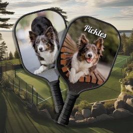 Palas De Pickleball Nombre personalizado de la foto de su perro