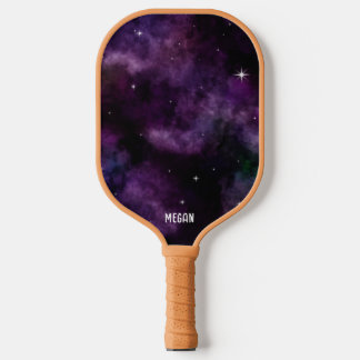 Palas De Pickleball Nombre personalizado de la galaxia púrpura moderna