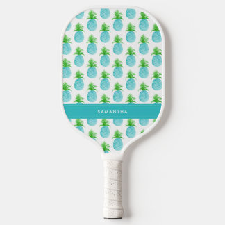 Palas De Pickleball Nombre personalizado de la piña de color azul verd